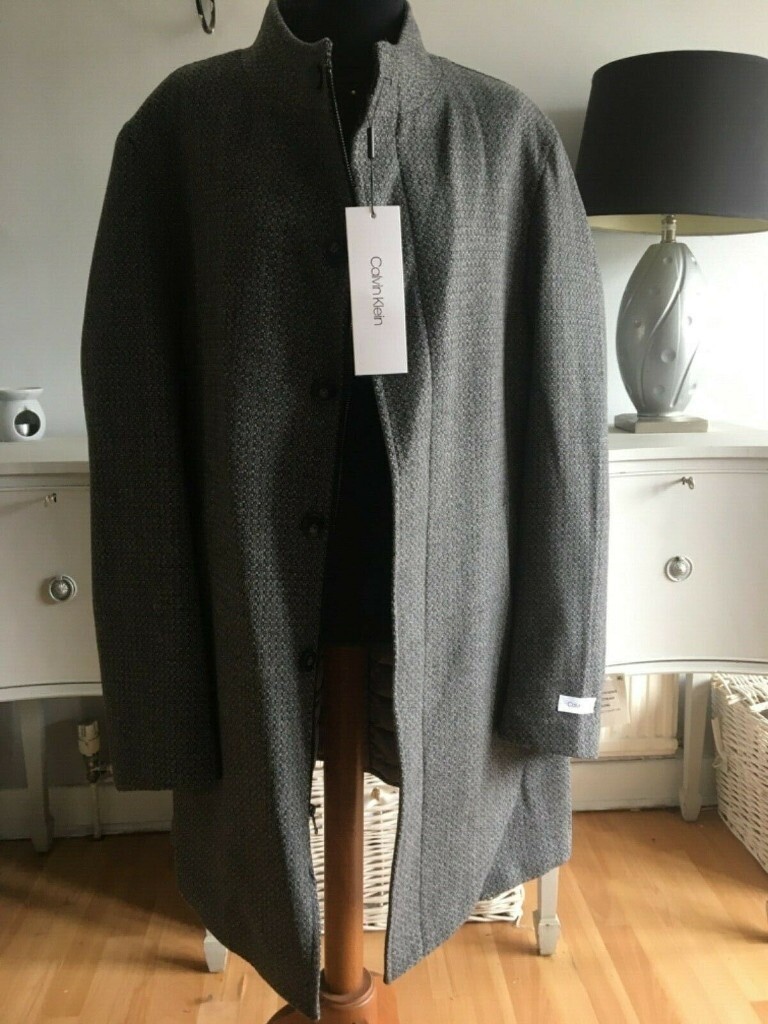 calvin klein slim fit overcoat
